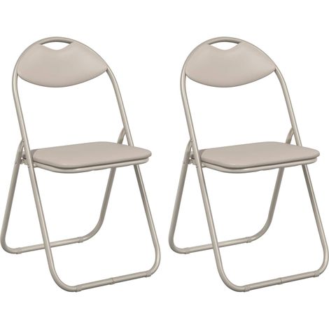 Klappstuhl 2 pcs Sand 48 x 43,5 x 81 cm Kunstleder vidaXL