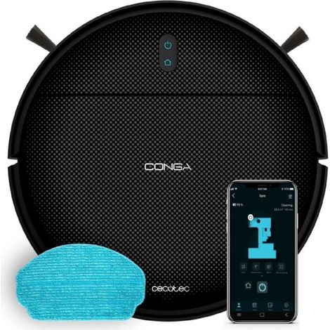 Cecotec Robot Aspirador Conga M10. Navegación Giroscópica Ordenada, 2000Pa Presión de Succión, Autonomía 120 Minutos