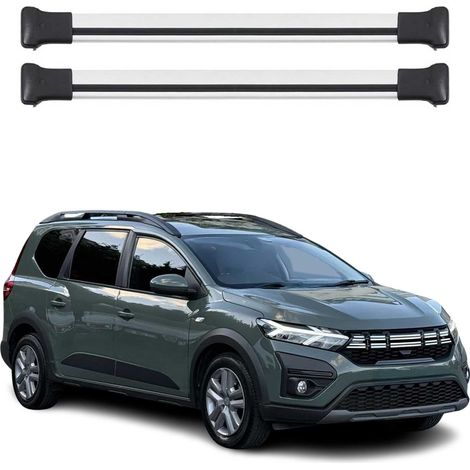 OMAC Barres de toit en aluminium pour Dacia Jogger 2022-2026 – TÜV / DIN 75302:2019 – Charge max 75 kg – 2 barres Argent (1/4)