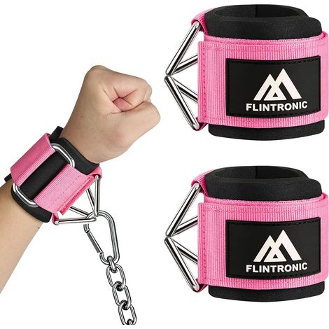 Gepolsterte Neopren-Handgelenkschlaufen, Handgelenkschlaufen für das Gewichtheben, mit verstellbaren dreieckigen Klettverschlüssen, für Widerstandsbänder und Spannvorrichtungen (1/5)
