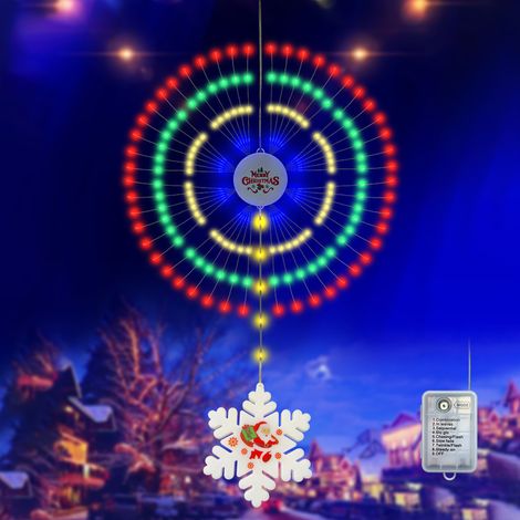 Guirlande lumineuse de Noël en forme de feu d'artifice, suspension décorative étanche IP65, lumières colorées, 8 modes d'éclairage (1/3)