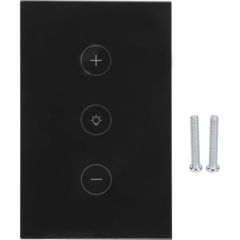 Interrupteur variateur intelligent tactile WiFi sans fil, contrôle à distance par APP et voix, minuterie pour TUYA, 110-240V, noir (1/5)