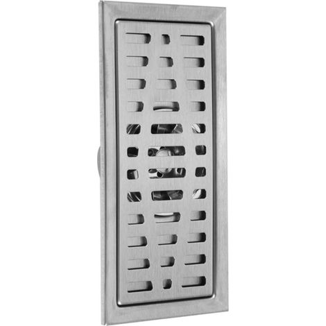 Siphon de Sol avec Couvercle Amovible, évier rectangulaire de 200 x 100 mm, évacuation de Douche en Acier Inoxydable, égouttoir à Grille pour Salle de Bain WC Blanchisserie Jardin Cuisine (1/5)