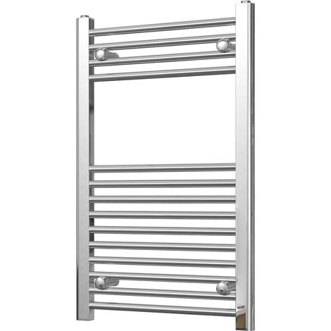 Zennor - Chrome Heated Towel Rail - H800mm x W500mm - Straight (1/3)