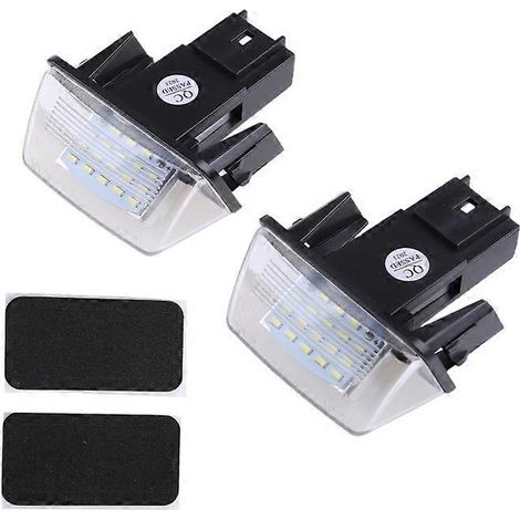 2 lampes LED 18 pouces pour plaque d'immatriculation (compatibles avec les modèles 206, 207, 307 et 406, références 206406307). (1/5)