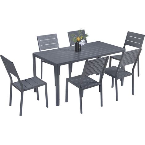 SET GIARDINO IN ACCIAIO 'BODRUM' colore dark grey  - LIF