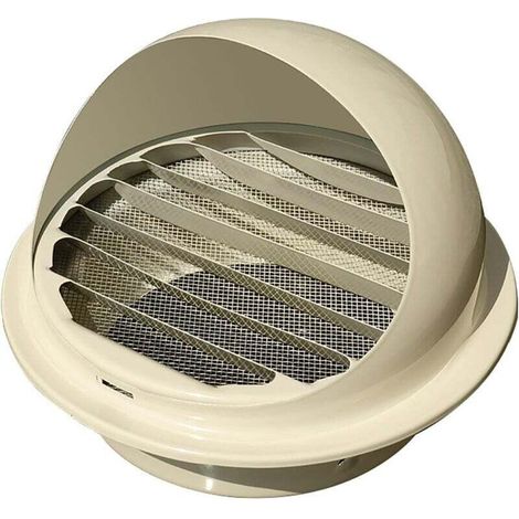 Grille de ventilation en acier inoxydable, grille dôme avec moustiquaire, pour ouverture de diamètre 110 mm, beige (1/4)
