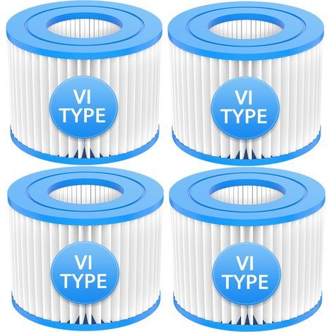 Cartouche filtrante de type VI pour systèmes de filtration de spas gonflables et de pompes de piscine (lot de 4) (1/5)