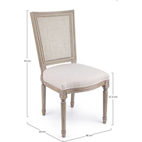 Sedia "Liliane" con struttura in legno di frassino, con cuscino da 48 x 65 x h 96 cm -Confezione da 1 pezzo (1/5)