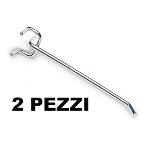 GANCI GANCIO PER PANNELLI FORATI ESPOSITORE PORTA ATTREZZI CM 30 PZ 2 24714/2