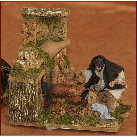 PORCHETTAIO 8CM CON MOVIMENTO PER PRESEPE