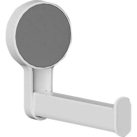 Soporte para rollo de papel higiénico de pared - No requiere taladrar, color blanco, soporte para toallas, fácil de instalar (1/5)