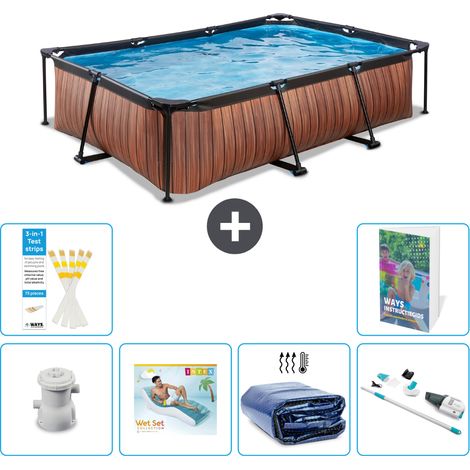 Exit-toys Piscina Exit Rectangular - Efecto madera - 300x200x65 cm - 7-piezas  S261 (1/5)
