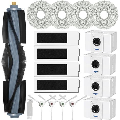 Zubehör für ECOVACS DEEBOT T20 Omni/ T20e Omni Saugroboter, Ersatzteile Set mit 1 Hauptbürste, 4 Staubbeutel, 4 Wischpads, 4 HEPA Filters, 4 Seitenbürsten (1/5)