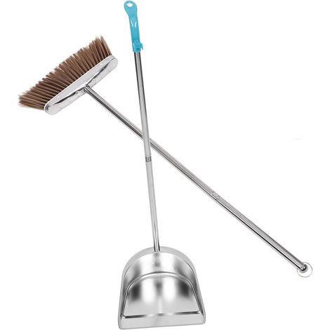 Balai et Pelle à Poussière Acier Inoxydable Set de Nettoyage et Pratique (1/5)