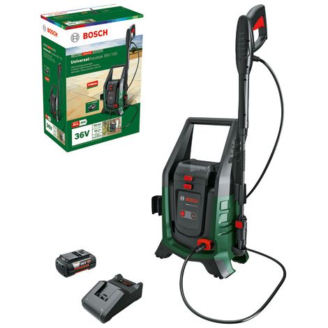 Bosch Attrezzature da giardino - Idropulitrice ad alta pressione  36V ACU 100 bar, 1x batteria 4,0 Ah Li-Ion, caricatore 06008C7002