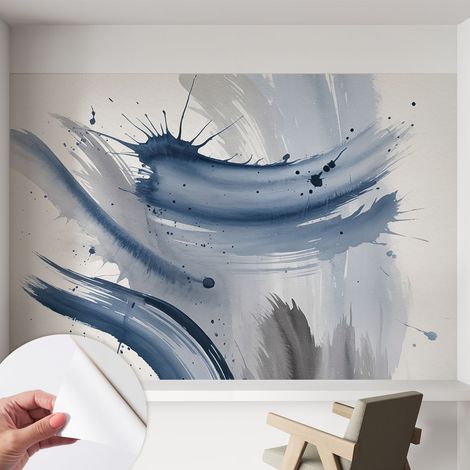 Tapete Selbstklebend - abwaschbar - Tapete mit Motiv - trendige Wanddeko - elegant Fototapete  Künstlerische Pinselstriche 152x104 cm (1/5)