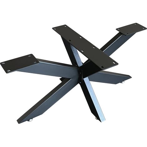 Bc-elec - 407003-B TISCHGESTELL Kreuzgestell SPIDER aus schwarzem Stahl 120x68x71 Tischkufen Möbelgestell Tischbeine