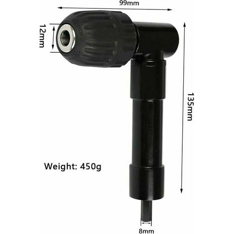 Adattatore per trapano a 90° - Mandrino autostringente, accessorio per trapano e cacciavite (1/3)