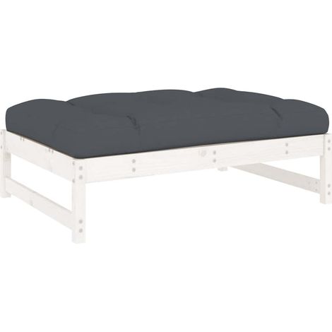 Maison Exclusive - Gartenhocker Weiß 120x80 cm Massivholz Kiefer (1/5)