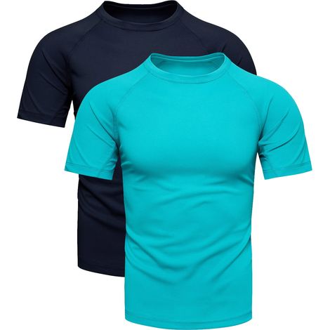 Herren-T-Shirt-Doppelpack in Marineblau und Blau – Größe S