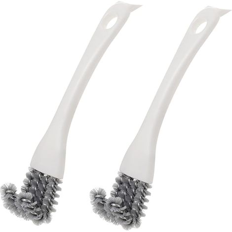 Brosse Nettoyage Acier - 2 Pièces - Tête Compacte - Grille Barbecue Cuisinière Évier - 16x3,5cm (1/5)