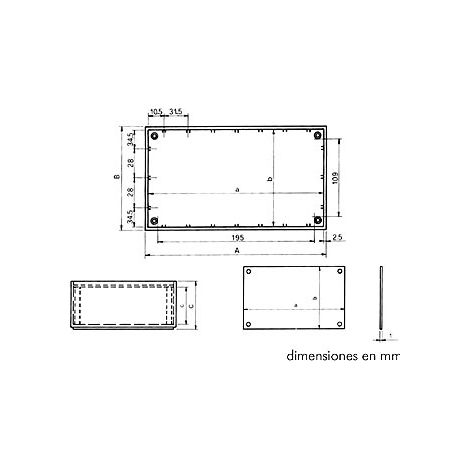 CARCASA DE PLÁSTICO MODELO 'OPTATIVE' - AZUL PETRÓLEO - 215 x 130 x 77 mm (1/3)