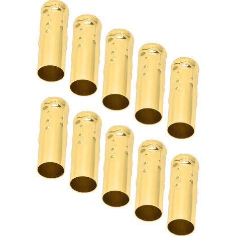 Lot de 10 tubes métalliques E14 pour douilles de bougies, socles de lampes, accessoires d'éclairage, 25 x 80 mm, finition or par électrophorèse (1/5)