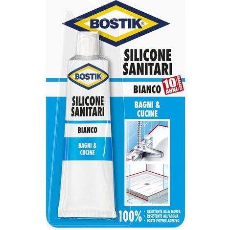 12 x BOSTIK SILICONE SANITARI BLISTER 60 ML BIANCO BLISTER