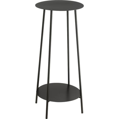 Sellette ronde 30x30x70 cm en métal noir - METTI (1/4)