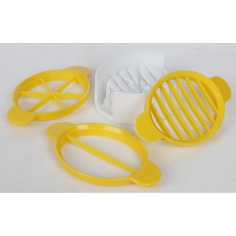 12x Eierschneider 3 in 1 Halbieren Scheiben Schnittblume schneiden Kunststoff (1/3)