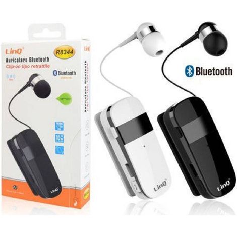 Trade Shop - Mono Auricolare Stereo Bluetooth Con Clip-on R8344 Autonomia 10 Hour - (1/5)