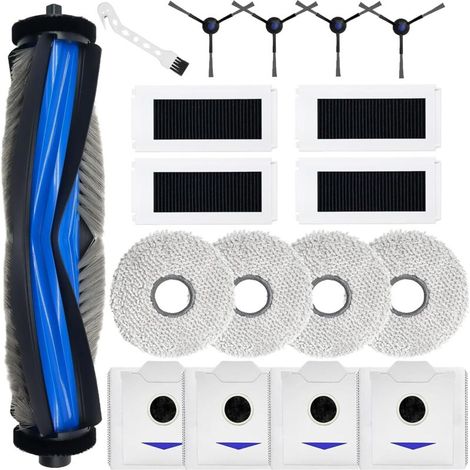 Accessories for Ecovacs Deebot N30 Pro / N30 Omni / N30 Pro Omni Robot Vacuum Cleaner: Replacement roller brushes, 4 cloths, 4 dust bags, 4 side brushes, 4 HEPA filters (1/5)