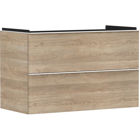 Hansgrohe Xelu Q - Mobiletto per lavabo, 63x98x50 cm, 2 cassetti, rovere naturale/bianco opaco 54033700 (1/5)