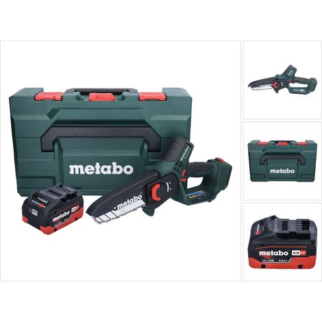 Metabo MS 18 LTX 15 Akku Gehölzsäge 18 V 15 cm 5 m/s + 1x Akku 5,5 Ah + metaBOX - ohne Ladegerät