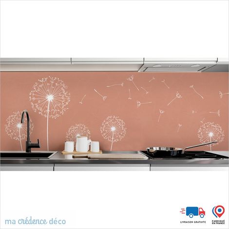 Crédence : Fleurs et pissenlits - Couleur Rouge beige - Alu composite - 120 - 60 (1/3)