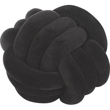 Decorative Cushion Black Velvet Knot Pillow 30 x 30 cm Decor Accessories MALNI