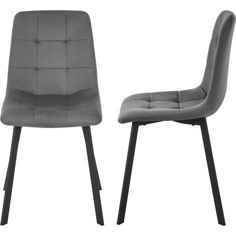 Juego de 2 sillas de comedor 89 x 44 x 52 cm gris oscuro 030006748 (1/5)