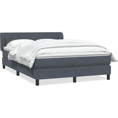 Maison Exclusive - Giroletto a Molle con Materasso Grigio Scuro 160x210 cm Velluto (1/5)