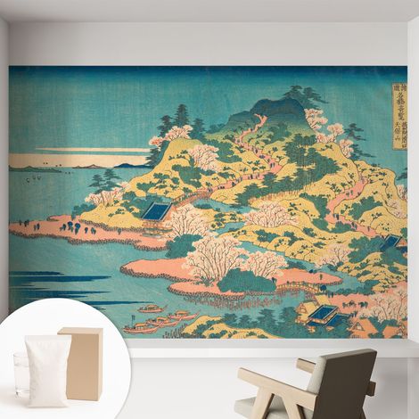 Papier peint intissé décoratif avec motifs pour salon et chambre a motif - Colle incluse gratuite Paysage japonais 152x104 cm (1/5)