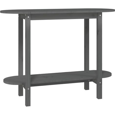 Table console，Table d'appoint，Bout de canapé，Meuble d'entrée Gris 110x40x80 cm Bois massif de pin