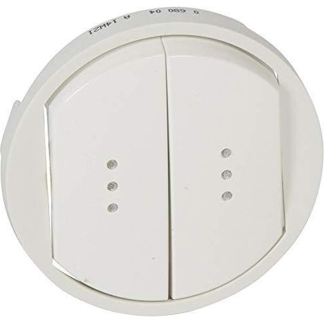Legrand 068004 - Tapacubos BLANCO - DOBLE INTERRUPTOR / Empujador - LUZ / Iluminado - C…LIANE (1/2)