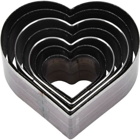 Lot 7 emporte-pièces cuir forme cœur 20-50mm pour DIY artisanal, gabarit découpe artisanat (1/5)