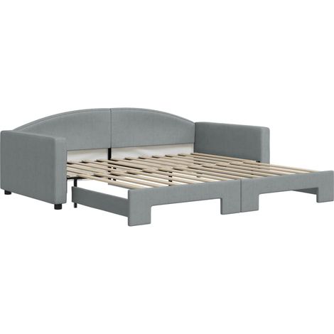 Maison Exclusive - Tagesbett Ausziehbar Hellgrau 100x200 cm Stoff