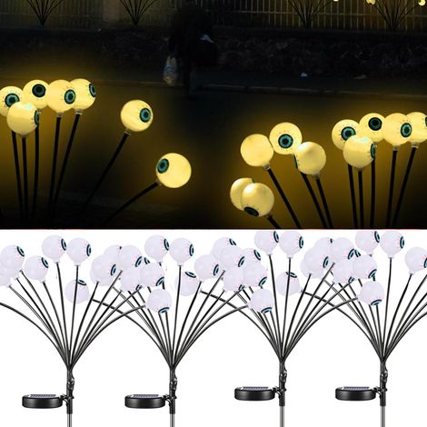 Paquet de 4-48LED lumières solaires se balançant, effrayantes, lumières solaires décorations d'halloween des lucioles, lumières solaires de chemin (1/5)