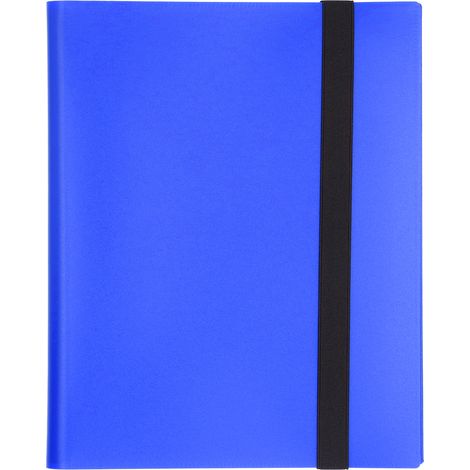 Classeur de cartes 20 pages 9 poches, album de rangement de grande capacité couverture colorée pour cartes de jeu, bleu (1/5)