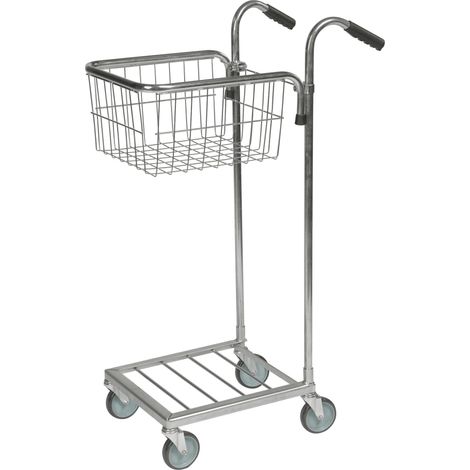 Kongamek Mini- Servierwagen verzinkt mit Korb 415x355x220mm und Bremse