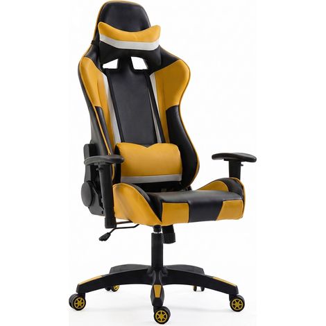 Office Chair with Armrests - Desk Chair with Castors - Gamer - Guy Yellow (1/5)