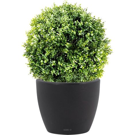 Boule de buis factice sur tronc ext./ int. top qualité H 50 cm D 40 CM - dimhaut: H 50 cm - couleur: Vert