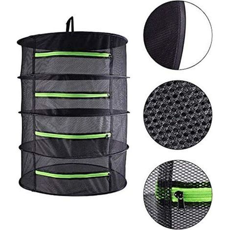 Filet De Séchage Étendoir À Suspendre, Filet Suspendu Pliable Avec 4/6 Couches Pour Sécher Le Filet De Séchage Des Herbes, Avec Fermetures À Glissière--TRIMEC